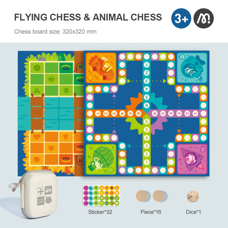 2 In 1 Board Game: Animal Chess &amp; Flying Chess