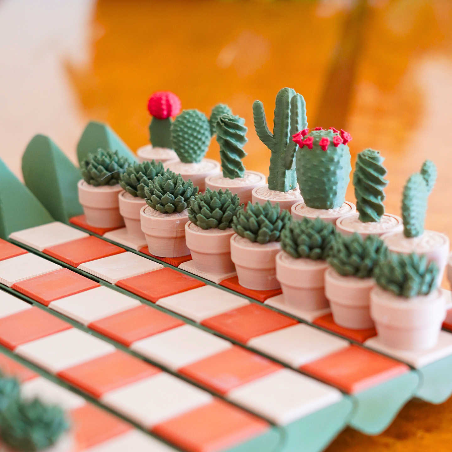 3D Printed Cactus Chess Set