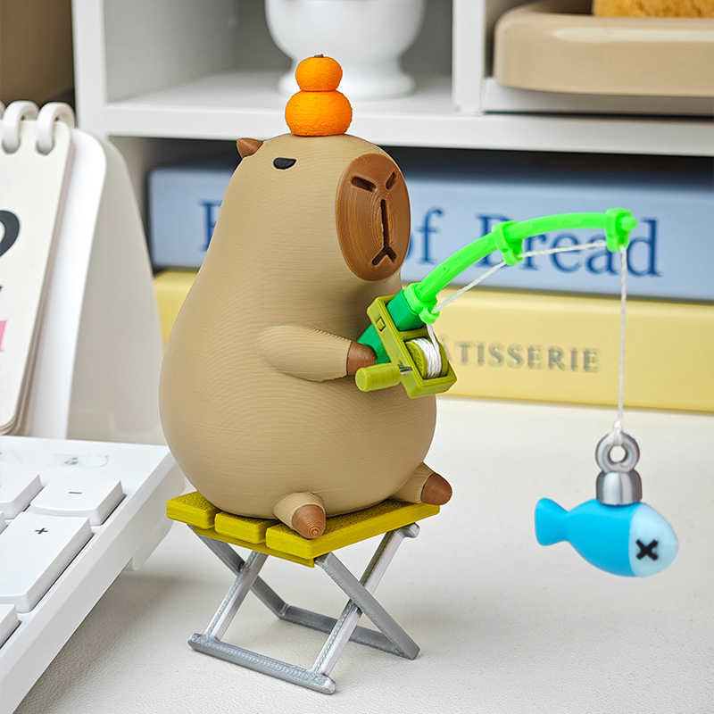 Capybara Fisherman 3D Desktop Ornament