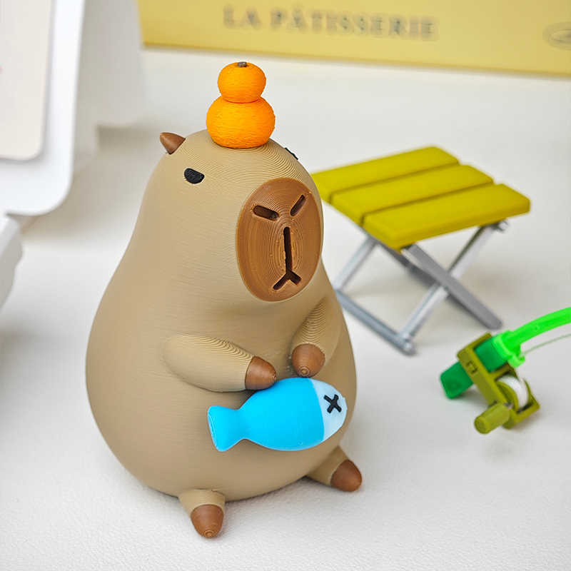 Capybara Fisherman 3D Desktop Ornament