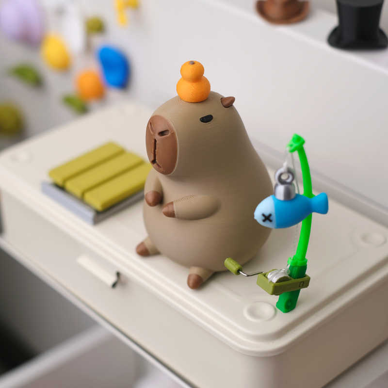 Capybara Fisherman 3D Desktop Ornament