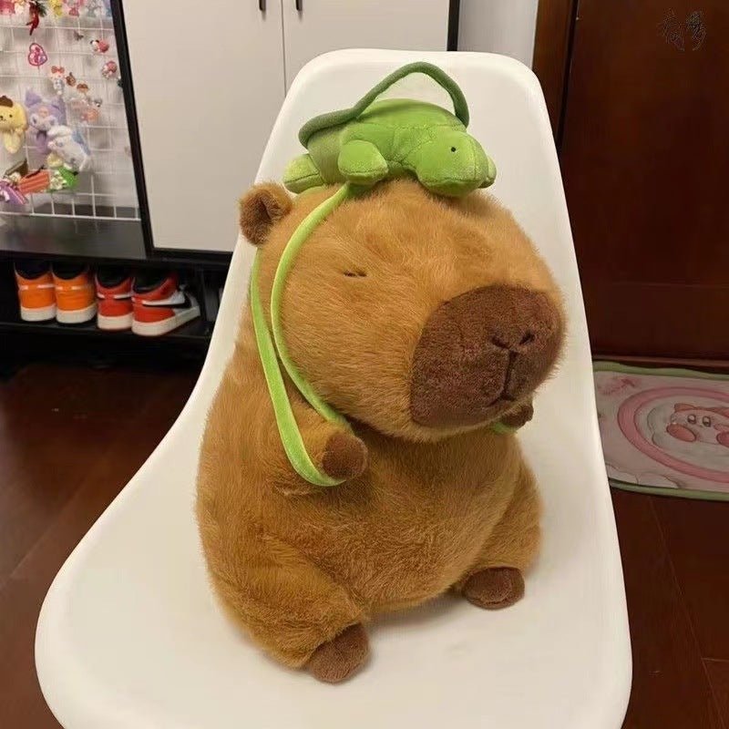 Capybara with Turtle Backpack Doll Plush