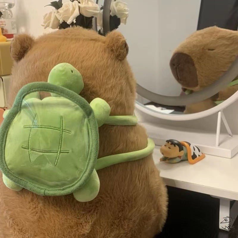 Capybara with Turtle Backpack Doll Plush