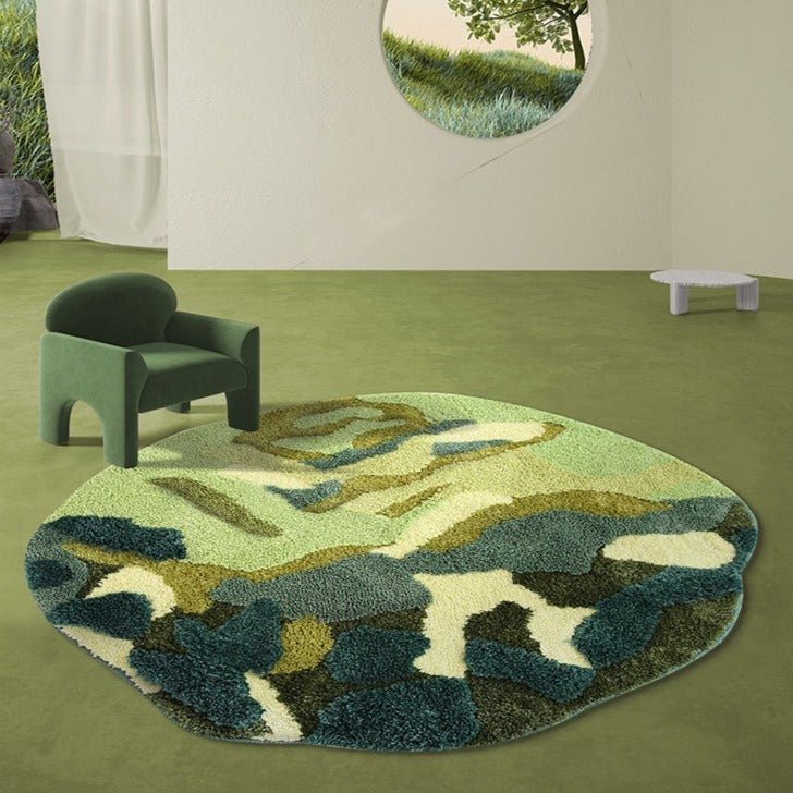 Green Forest Circle Rug