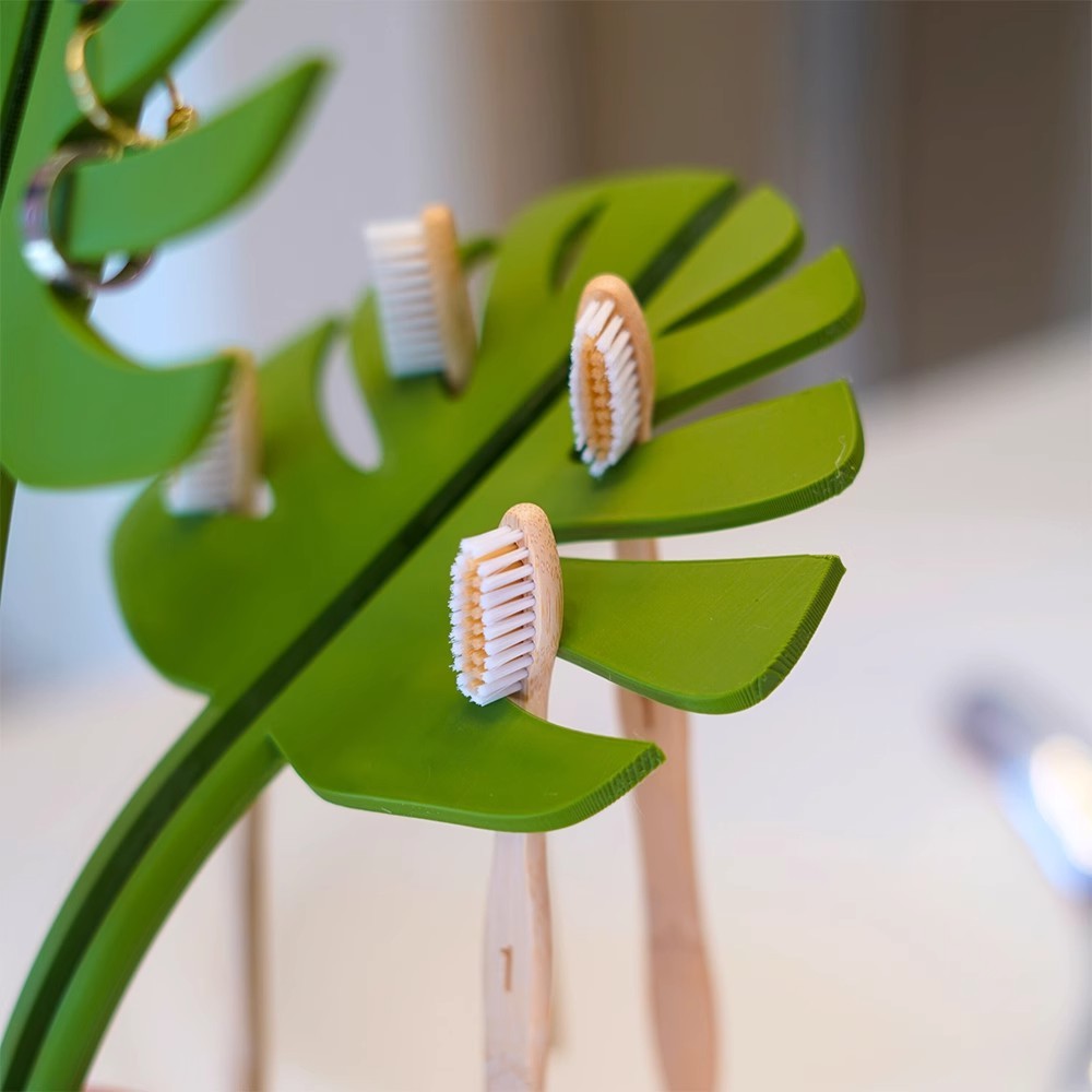 Monstera Toothbrush and Toiletries Holder