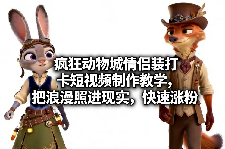 疯狂动物城情侣装打卡