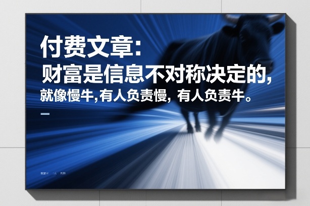 付费文章：财富是信息不对称决定的，就像慢牛，有人负责慢，有人负责牛 - 十一-十一