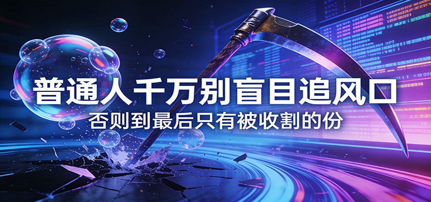 付费文章《通人千万别盲目追风口》否则到最后只有被收割的份-十一