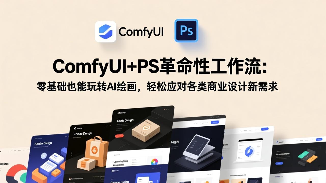 ComfyUI+PS革命性工作流：零基础也能玩转AI绘画，轻松应对各类商业设计新需求 - 十一-十一