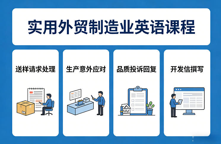 实用外贸制造业英语课程，教你专业处理送样请求、应对生产意外、回复品质投诉、撰写开发信等-十一