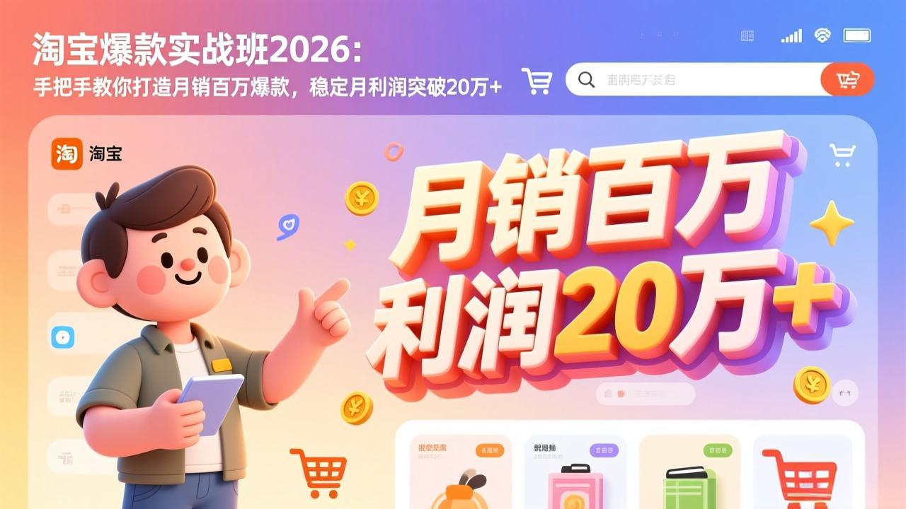 淘宝爆款实战班-2026年3月更新：手把手教你打造月销百万爆款，稳定月利润突破20万+ - 十一-十一