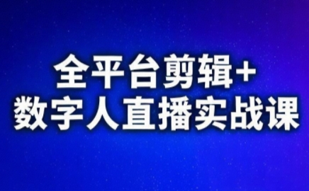 视频号、快手、抖音全平台剪辑+数字人直播实战课(更新2026)​-十一