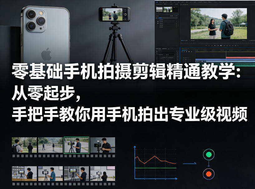 零基础手机拍摄剪辑精通教学：从零起步，手把手教你用手机拍出专业级视频 - 十一-十一