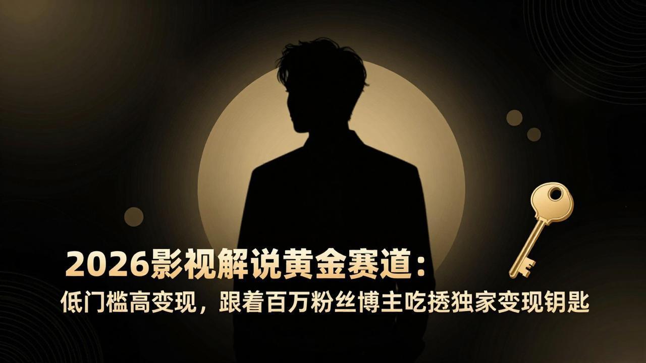 2026影视解说黄金赛道：低门槛高变现，跟着百万粉丝博主吃透独家变现钥匙 - 十一-十一