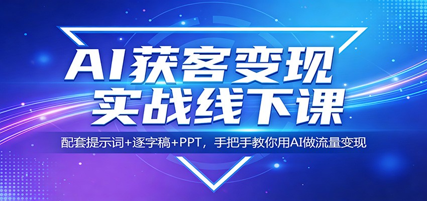 AI获客变现实战线下课：配套提示词+逐字稿+PPT，手把手教你用AI做流量变现 - 十一-十一