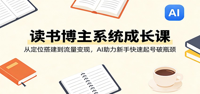 读书博主系统成长课：从定位搭建到流量变现，AI助力新手快速起号破瓶颈 - 十一-十一
