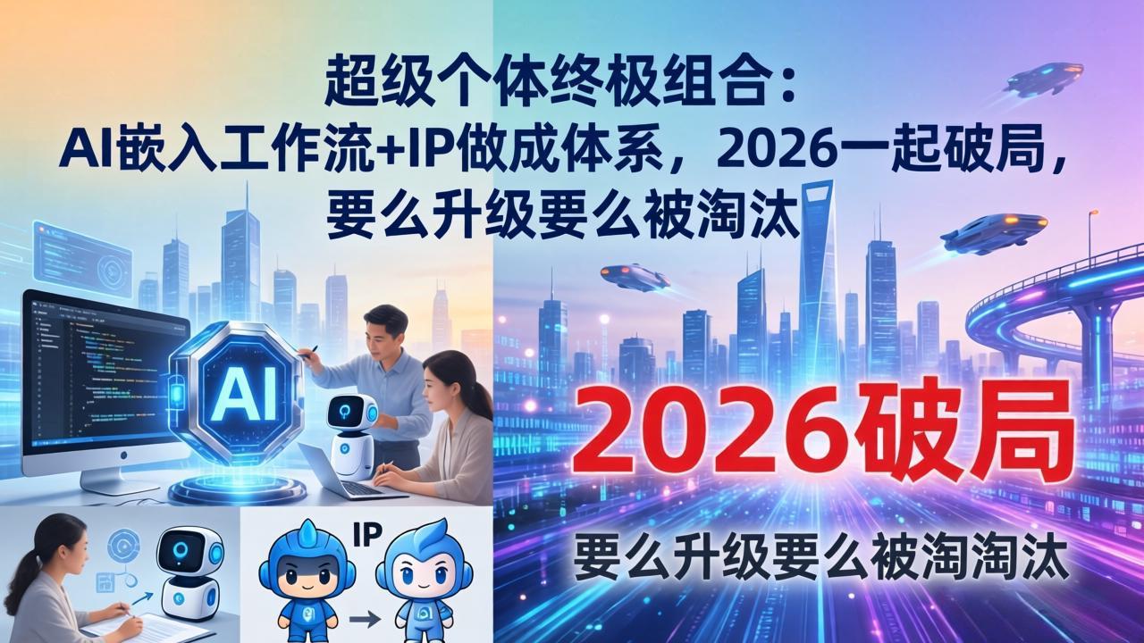 超级个体终极组合：AI嵌入工作流+IP做成体系，2026一起破局，要么升级要么被淘汰 - 十一-十一