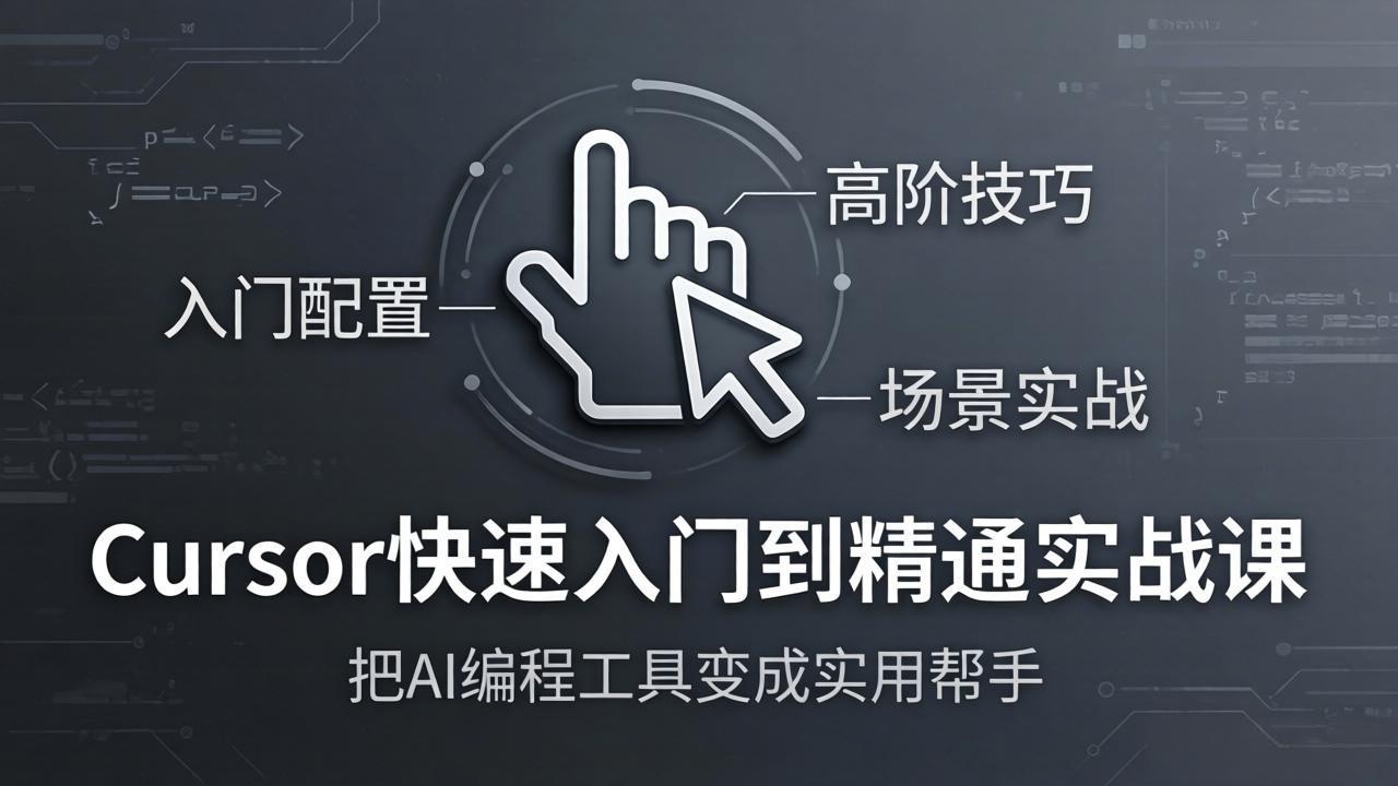 Cursor快速入门到精通实战课：入门配置+高阶技巧+场景实战，把AI编程工具变成实用帮手 - 十一-十一