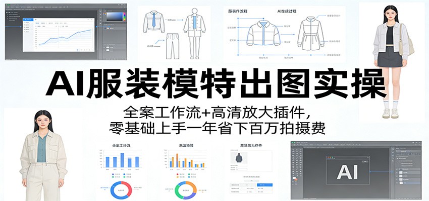 AI服装模特出图实操：全案工作流+ 高清放大插件，零基础上手一年省下百万拍摄费 - 十一-十一