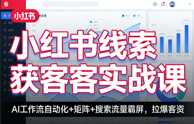 小红书线索获客实战课，AI工作流自动化+矩阵+搜索流量霸屏，拉爆客资-十一