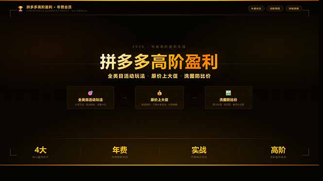 拼多多高阶盈利年费会员(更新3月31 - 十一-十一