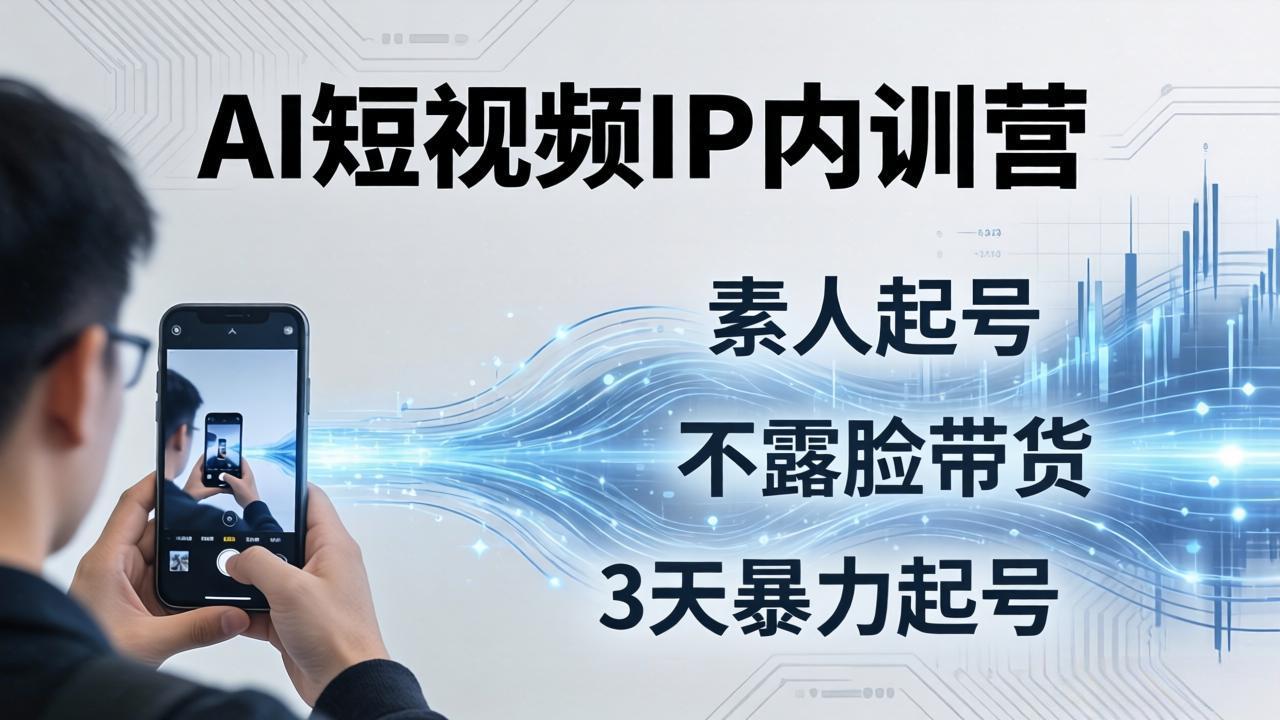 2026AI短视频IP内训营：从素人起号到不露脸带货，3天暴力起号全流程拆解 - 十一-十一