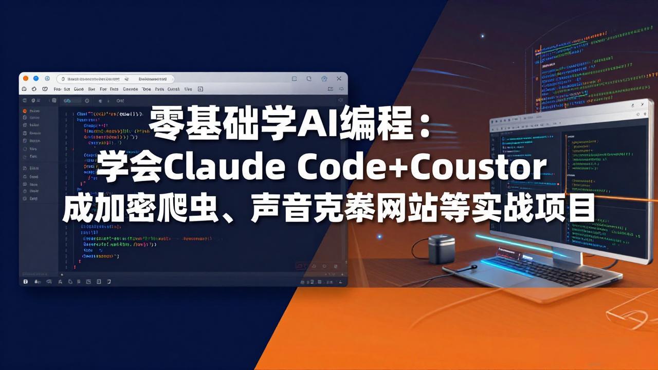 零基础学AI编程：学会Claude Code+Cursor完成加密爬虫、声音克隆网站等实战项目 - 十一-十一