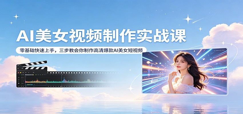 AI美女视频制作实战课：零基础快速上手，三步教会你制作高清爆款AI美女短视频 - 十一-十一
