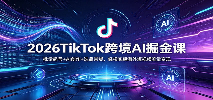 2026TikTok跨境AI掘金课：批量起号+AI创作+选品带货，轻松实现海外短视频流量变现 - 十一-十一