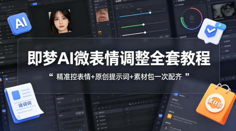 即梦AI微表情调整全套教程，精准控表情+原创提示词+素材包一次配齐 - 十一-十一