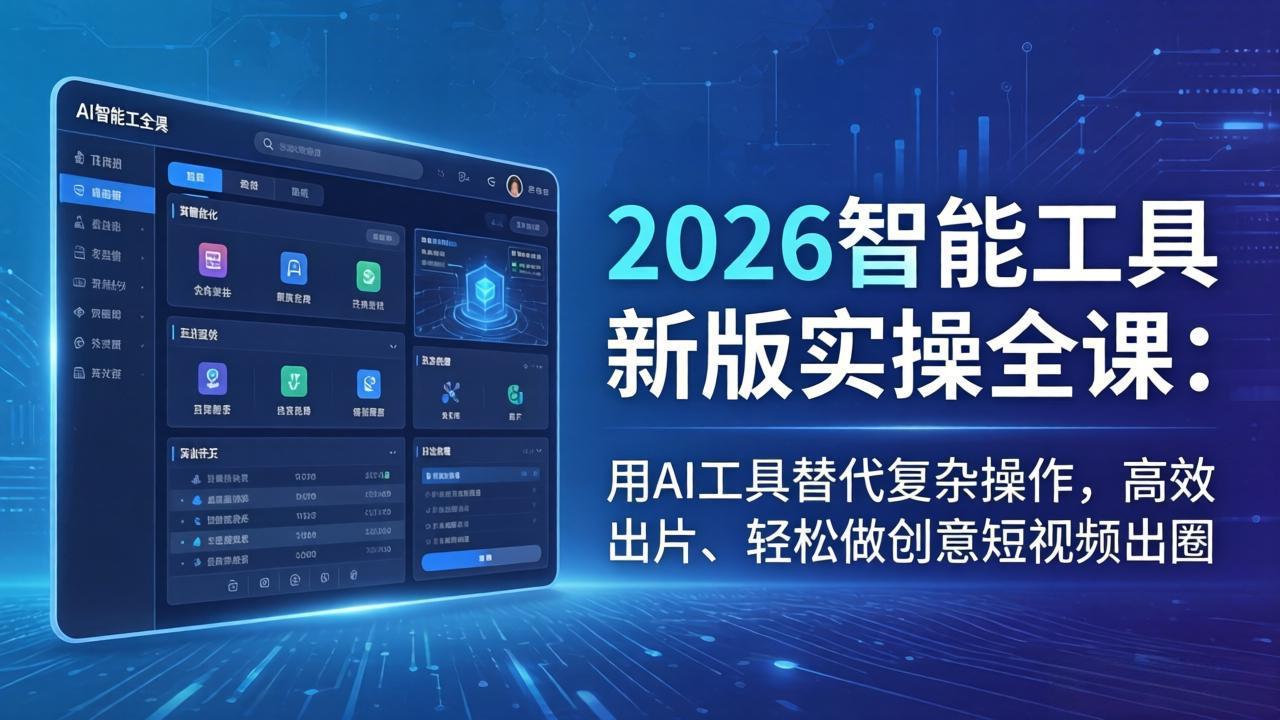 2026智能工具新版实操全课：用AI工具替代复杂操作，高效出片、轻松做创意短视频出圈-十一
