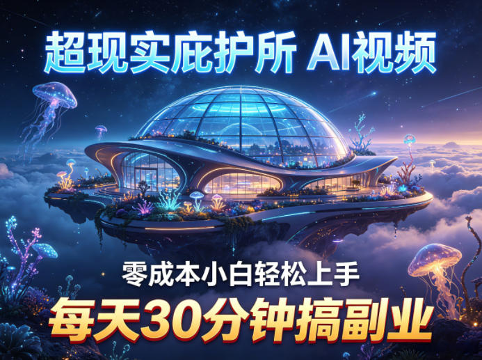 超现实庇护所AI视频项目拆解，零成本小白轻松上手，每天30分钟搞副业-十一