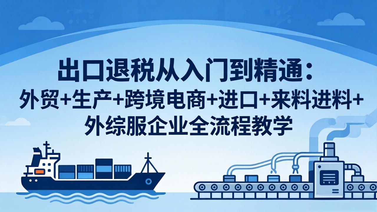 出口退税从入门到精通：外贸+生产+跨境电商+进口+来料进料+外综服企业全流程教学-十一
