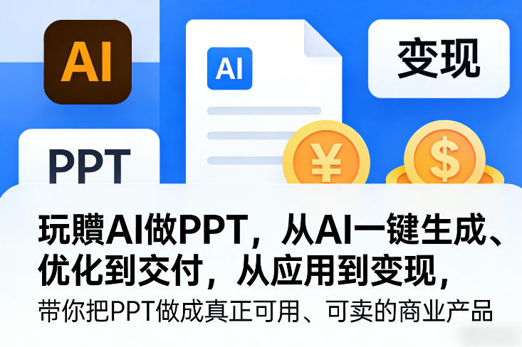 玩賺AI做PPT，从AI一键生成、优化到交付，从应用到变现，带你把PPT做成真正可用、可卖的商业产品(更新0421) - 十一-十一