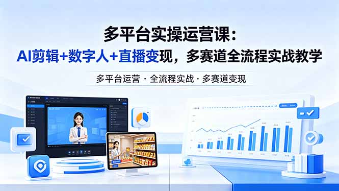 某团队多平台实操运营课-更新26年4月20：AI剪辑+数字人+直播变现，多赛道全流程实战教学-十一