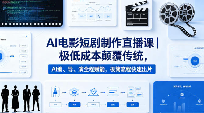 AI电影短剧制作直播课｜极低成本颠覆传统，AI编、导、演全程赋能，极简流程快速出片-十一