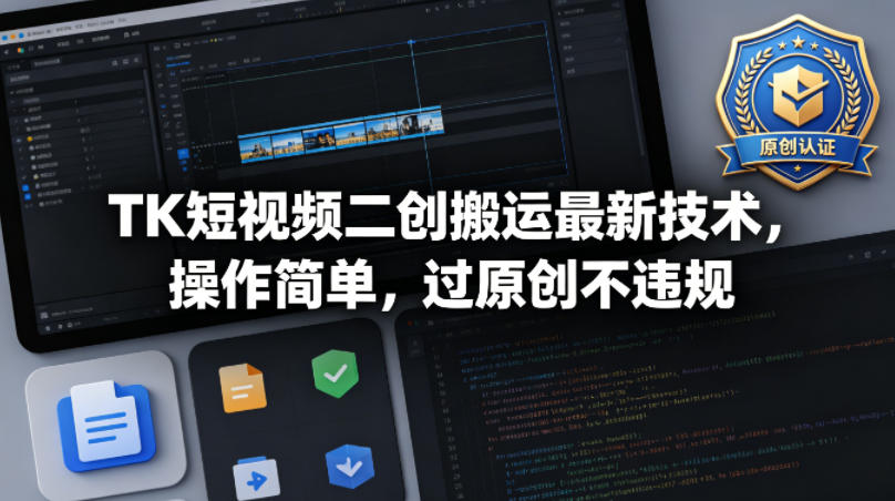TK短视频二创搬运最新技术，操作简单，过原创不违规-十一